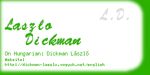 laszlo dickman business card
